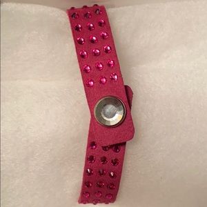 Leather Swarovski snap bracelet
